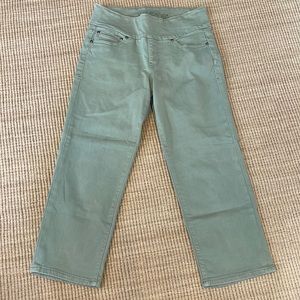 JAG Jeans Womens Classic Fit Pull On Mid Rise Elastic Waist Cropped Olive 6